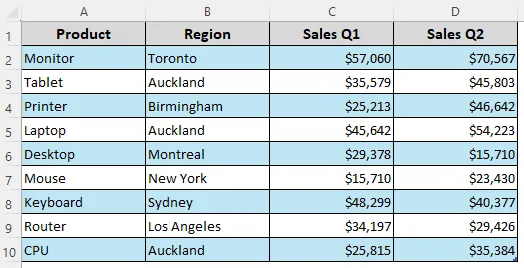 Flip Table Data Using the Transpose Feature