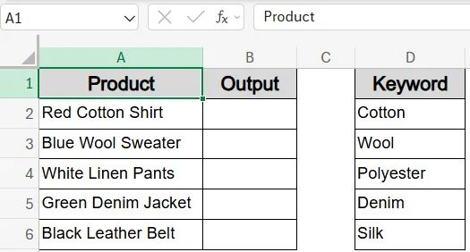 Find the Text Match from a List with SEARCH, ISNUMBER and OR Functions (Excel 365)