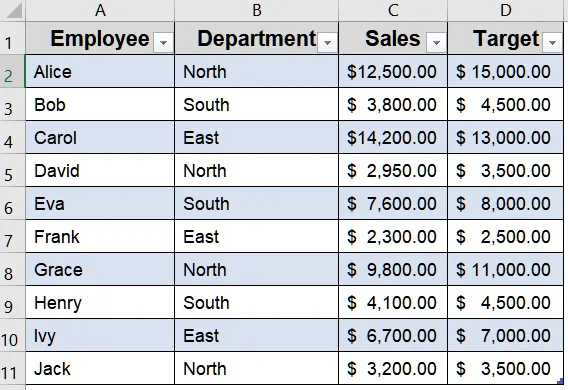 Extract and Filter Data from Multiple Columns into a New Table