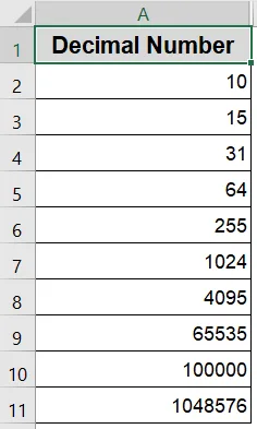 Convert Decimal to Hexadecimal Using Excel’s DEC2HEX Function