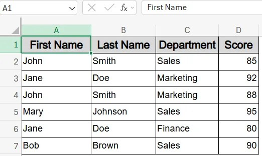 Helper Column Method for VLOOKUP Function with Two Lookup Values