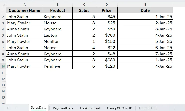 Using INDEX-MATCH Formula to Vlookup with Multiple Criteria in Different Sheets