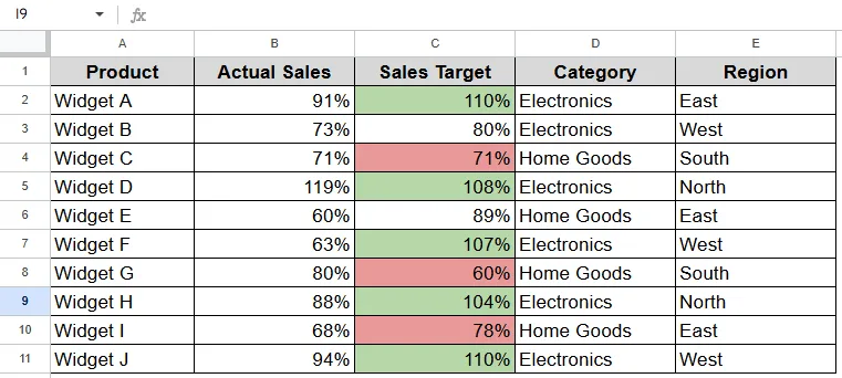 Copy Conditional Formatting with Paint Format Tool