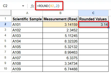 Round a Value to 2 Decimal Places with ROUND Function