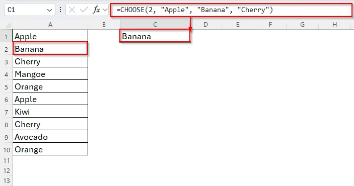 Overview of the CHOOSE Function