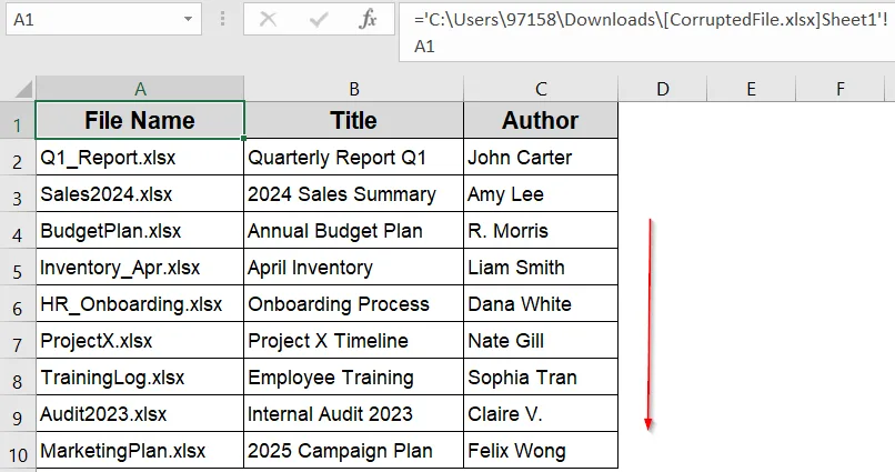 Extract Data Using External References