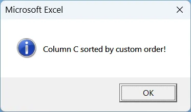 Sort Data by a Custom Order with VBA