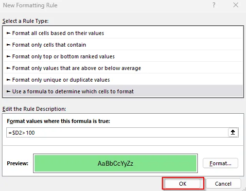 Using Conditional Formatting to Change Table Colors Based on Values