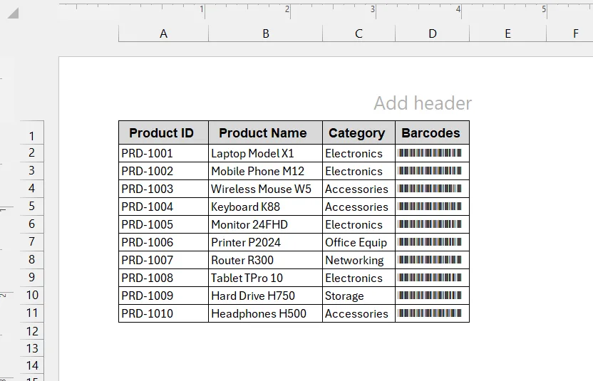 Designing and Printing Labels Directly in Excel (Alternative Method)