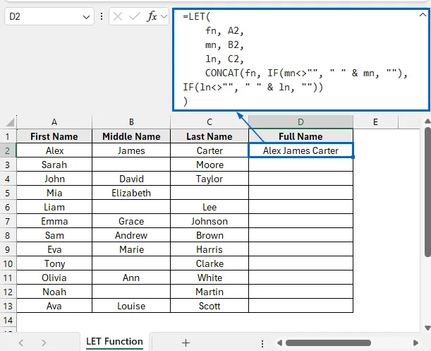 Use LET Function for Efficient Merging