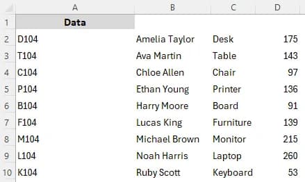 Convert Existing Text Data into Table with the Text to Columns Wizard