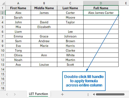 Use LET Function for Efficient Merging