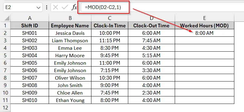How To Calculate Time Difference in Overnight Shifts (Avoiding Negative Values)