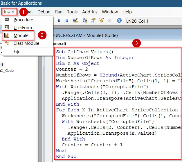 Extract Data and Recover Macros Using VBA in Corrupted Files