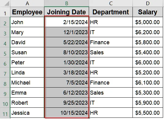 Display Month Using Custom Number Formatting