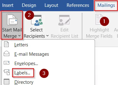 Using Mail Merge to Print Avery Labels in Word from Excel