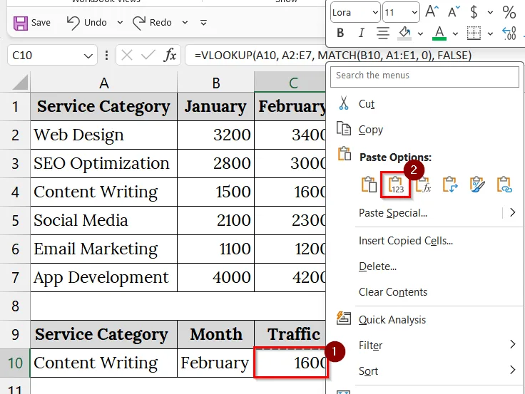 Copy VLOOKUP Formula and Paste as Value Only