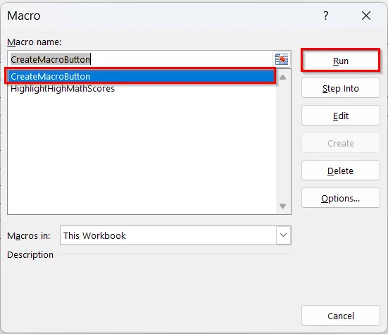 Create a Macro Button Using VBA .OnAction Statement