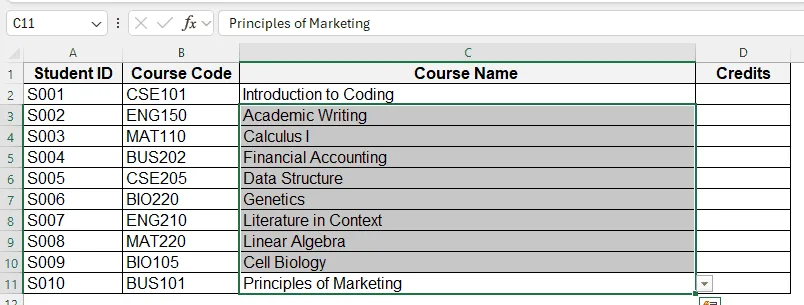 Drop-Down List for Easy Lookup Selection