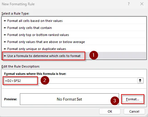 Highlight Dates That are On, Before, or After a Date in Another Cell