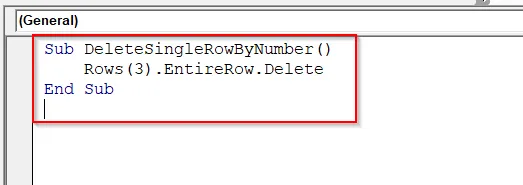 Delete an Entire Row by Row Number