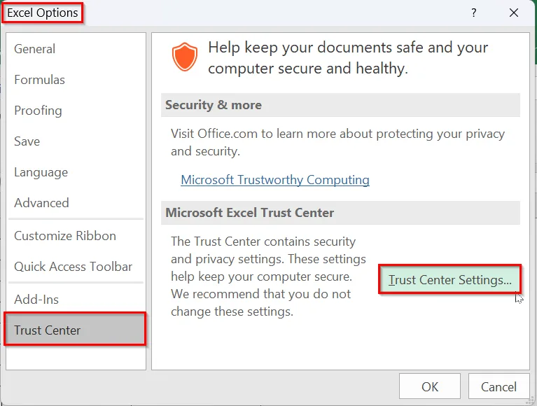Check Macro Settings