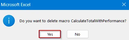 Delete Macros Using the Macro Dialog Box