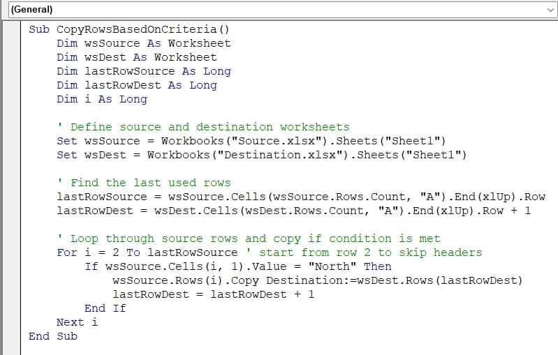 Copy Rows Based on a Single Criterion