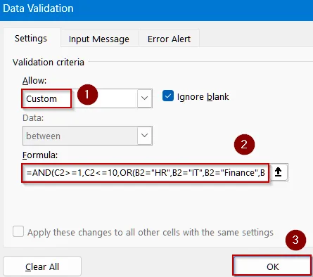 Combine Multiple Validation Rules Using AND and OR Functions