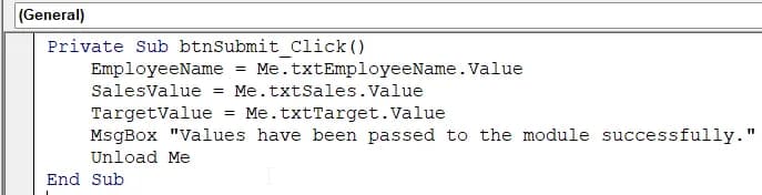 Use a Public Variable in a Standard Module to Pass Variable from UserForm to Module