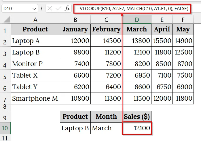 Using a Dynamic VLOOKUP with the MATCH Function
