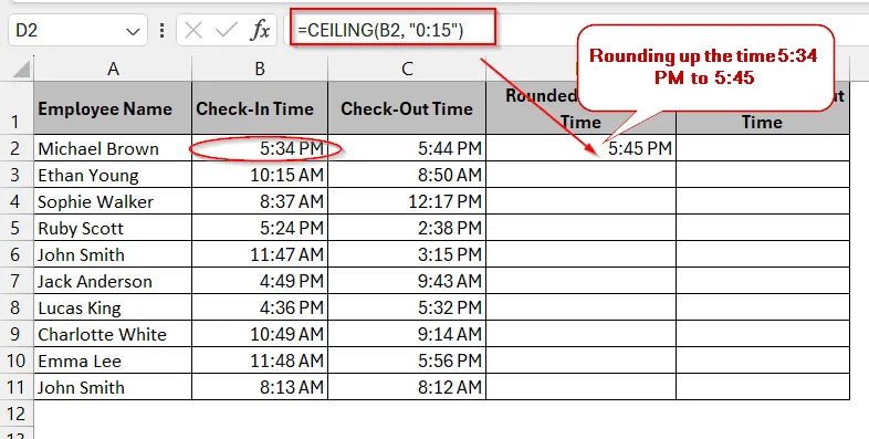 Using CEILING Function