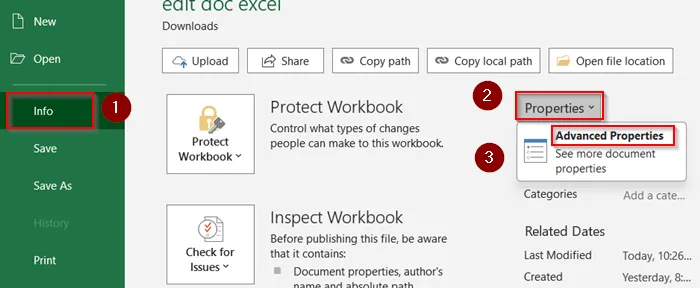 Open the Advanced Properties Dialog