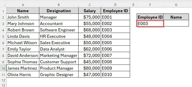 Using VLOOKUP with CHOOSE Function for a Single Criterion
