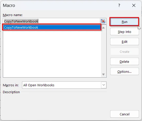 Copy Worksheet to a New Workbook
