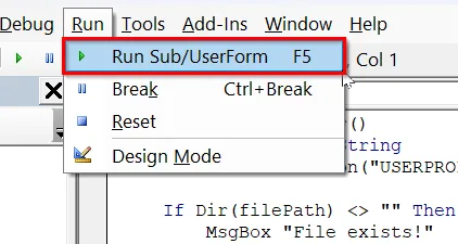 Using the DIR Command to Check If a File Exists