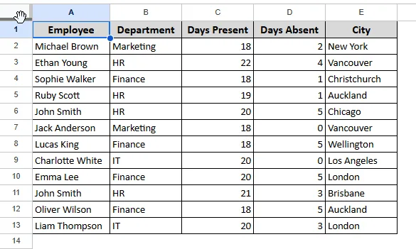 Using the Drag-Freeze Line to Freeze Multiple Rows