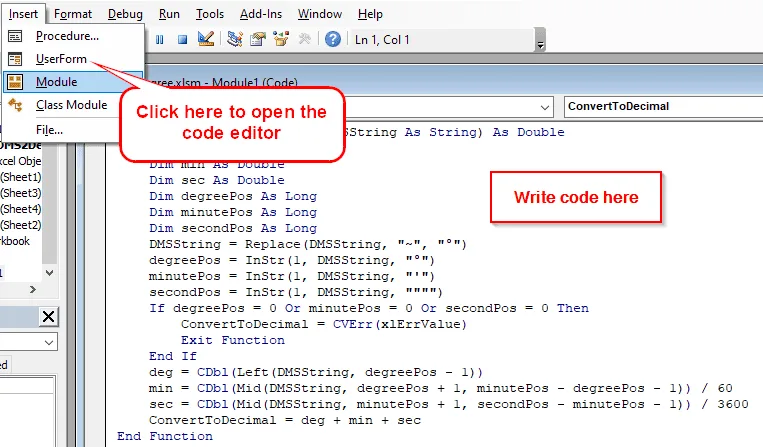 Using VBA Code
