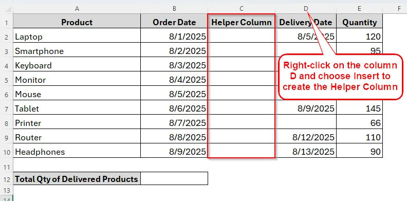 Applying Helper Column with TRIM Function to Sum If Not Blank Cells