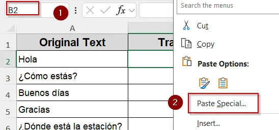 Utilize the Built-In Translate Tool in Excel