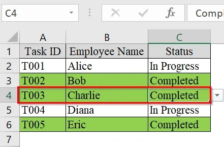 Highlight Entire Row If Matches with Drop Down Selection