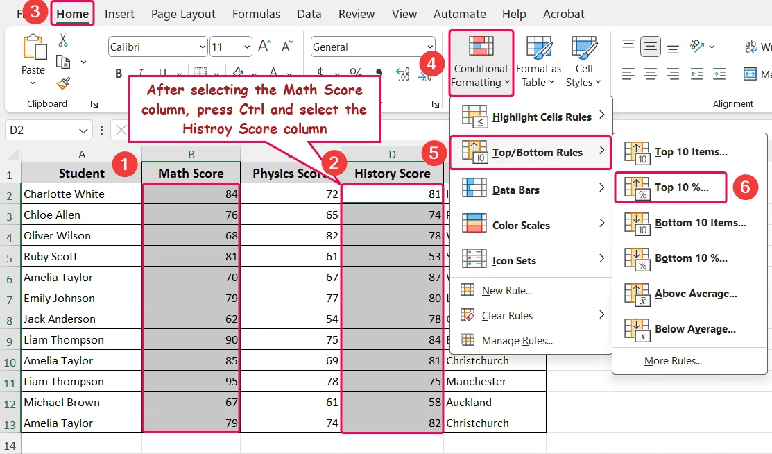 Apply Conditional Formatting Across Two Separate Columns
