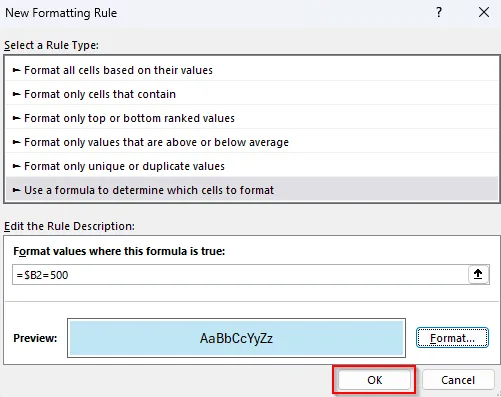 Format Based on Numerical Values in Another Column (Equal, Greater Than, and Less Than)
