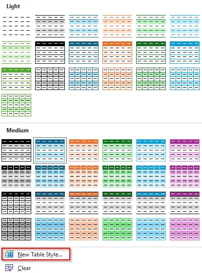 Applying Customized Colors to the Table