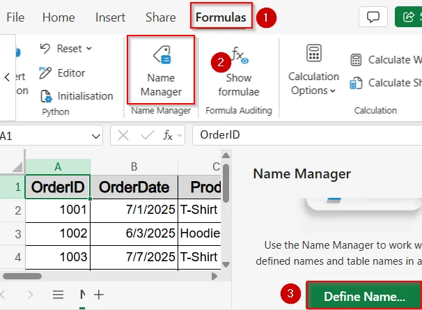 Set Up Named Ranges to Use with COUNTIFS Function