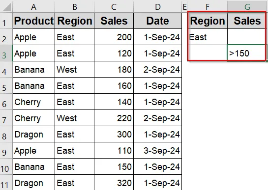 Set Up Criteria Range for Advanced Filter (AND / OR / Combined Logic)