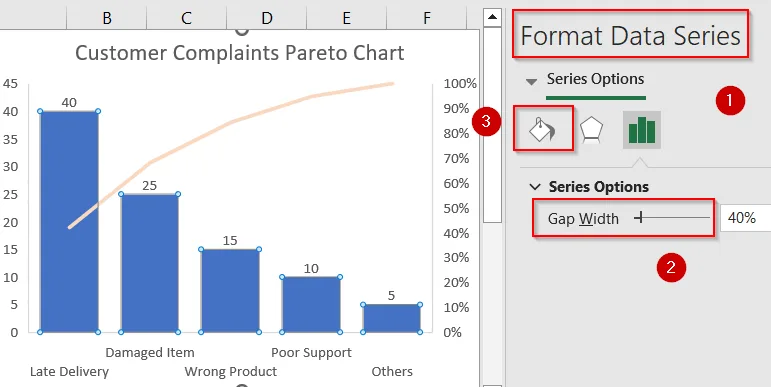 Create a Pareto Chart Using Excel’s Built-in Tool (Excel 2016+)