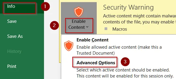 Enable Macros for Your Current Workbook