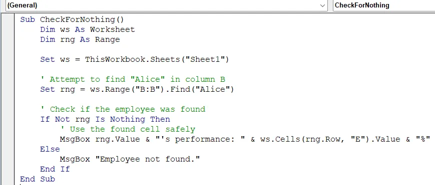 Check for Nothing Before Using an Object