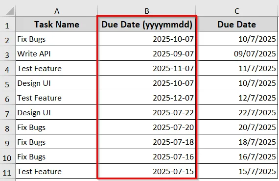 Using NumberFormat to Format Dates in Cells